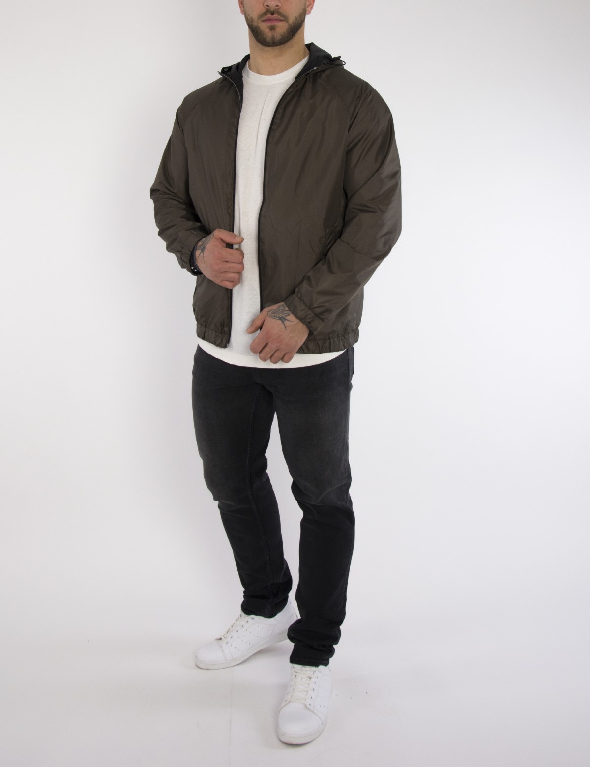 Ανδρικό μαύρο καφέ Jacket διπλής όψεως WS2813 φωτογραφία